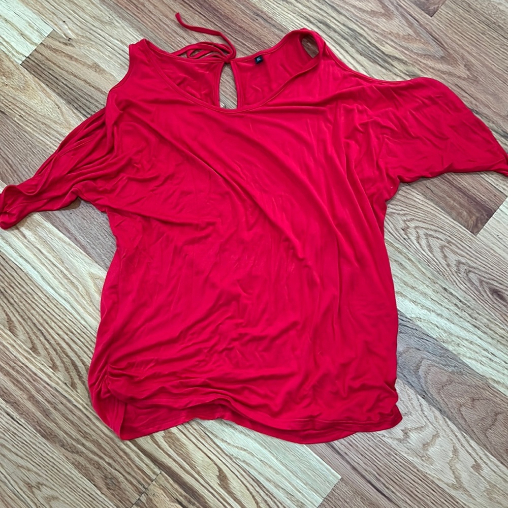 Red off shoulder shirt size XL